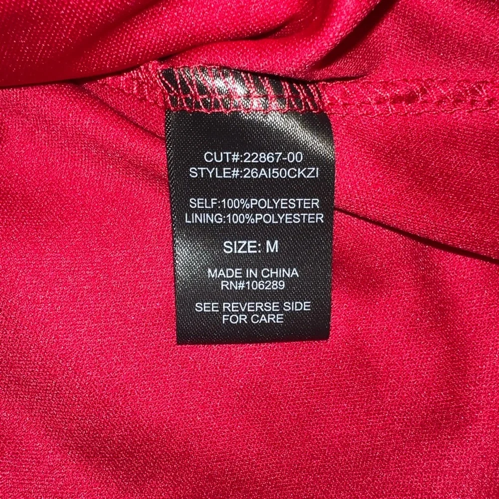 Trixxi Red Swiss Dot Long Sleeve Mini Dress Size M
